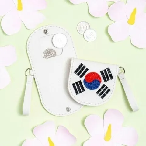 태극기 인기 가죽 데일리 동전지갑 (WFGHGDL)