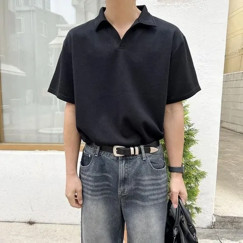 남자 반팔 카라티 여름 카라티셔츠