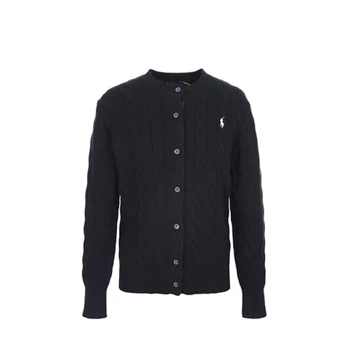 랄프로렌 폴로 여성 케이블 니트 꽈배기 가디건 블랙