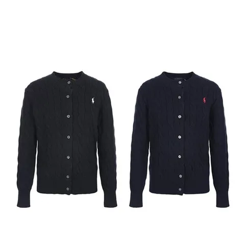 랄프로렌 폴로 여성 케이블 니트 꽈배기 가디건 2종택1