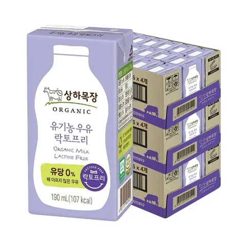 상하목장 유기농 우유 락토프리 190ml 3박스