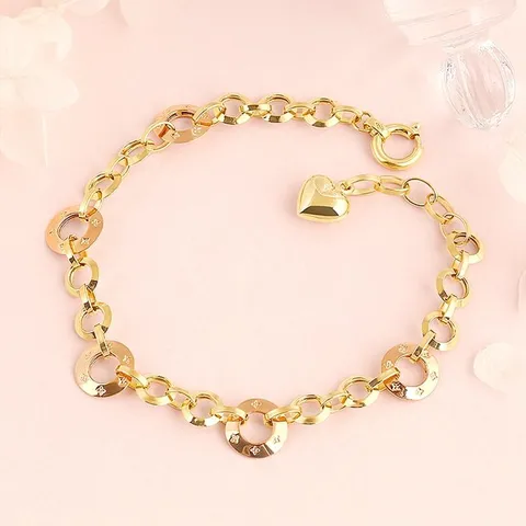 [골드퀸즈] 14K 콤비 도넛 할로우 팔찌