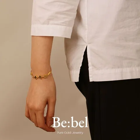 순금팔찌 11.25g(3돈 세돈) 24k 클로버 매듭 비벨