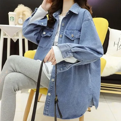 루즈핏 데님자켓 여성 여자 봄 청 점퍼 아우터 자켓