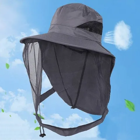 고품질 자외선차단 망사 모자 낚시 벙거지 방충 망사캡모자 (WFK69BO)