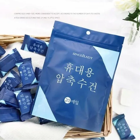 빅사이즈 두꺼운 휴대용 압축수건 캠핑여행 코인20매 (WC7F096)