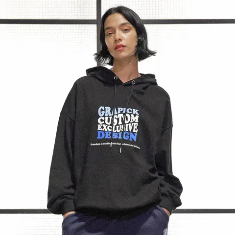 커스텀물결 W후드티