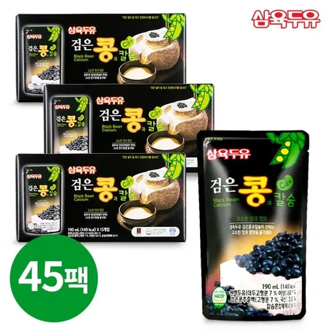 [삼육두유] 검은콩과 칼슘 파우치 190ml x 45팩