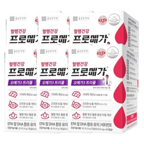 [종근당건강] 종근당건강 프로메가 오메가3 트리플 60캡슐 6개