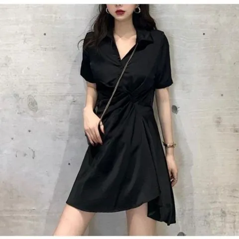 원피스 인기 여성 1P 허리 감성 주름 캐주얼 여름 반