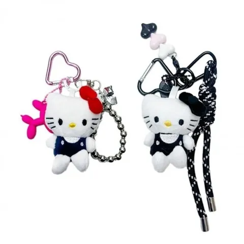 캐릭터 인기 헬로키티 레트로 Y2K 감성 실버 핑크 키 (WFHY5AQ)