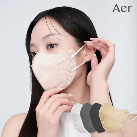 아에르 숨쉬기편한 새부리형 KF94 피크V라이트 마스크 소형/중형/대형 개별포장 50매