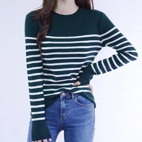 스트라이프 니트 라운드 나시 여름 보트넥 슬림 (WFK4R5L)