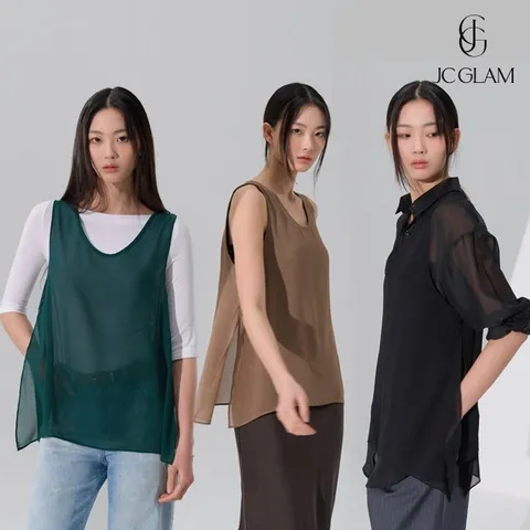 (강력추천) 26SS JC글램 몸매커버 쉬폰 베스트 3종