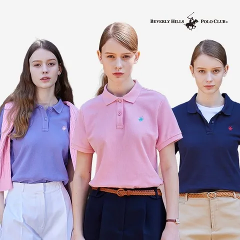비버리힐즈폴로클럽 쿨 코튼 PK 반팔 티셔츠 3종, 여성