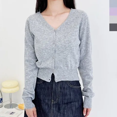 캐시미어 여성 기본 가디건