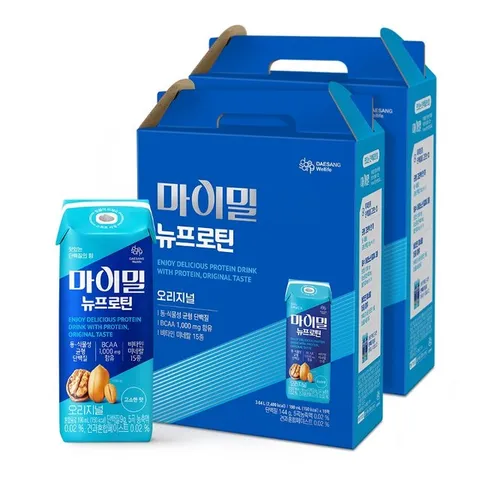 [대상웰라이프] 마이밀 마시는 뉴프로틴 오리지널 190mlx16팩 2박스 (총 32팩)