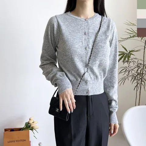 캐시미어 기본 여성 니트가디건