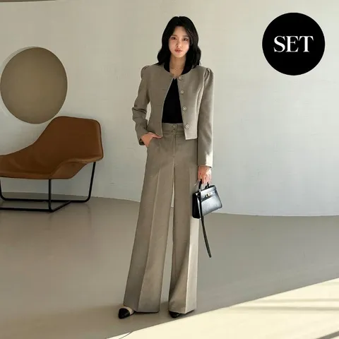 [SET]로미 라운드자켓 슬랙스 셋업_M2502SE004A