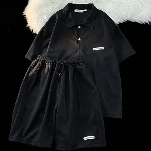 [모로엠] 남성 3컬러 카라 박스핏 반팔 셋업 IS-SS52