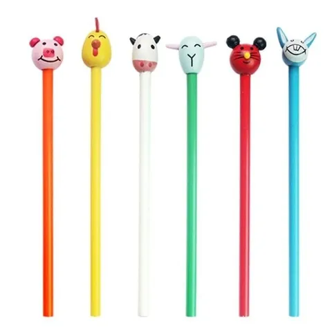 동물캐릭터목각연필(6종 3개씩 18개 묶음판매) (W447A5F)