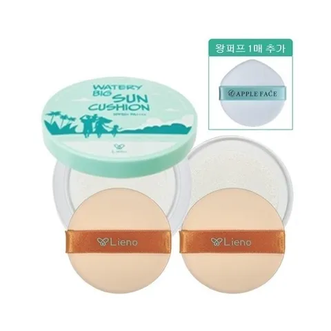 리에노 선쿠션 2025 수분 듬뿍 빅 썬쿠션 25g  본품+리필+애플페이스 왕퍼프 1매