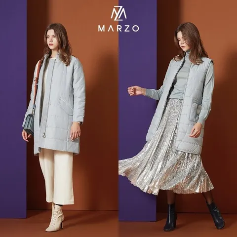 [마르조][2종]여성웜데이퀼팅패딩세트 라이트블루