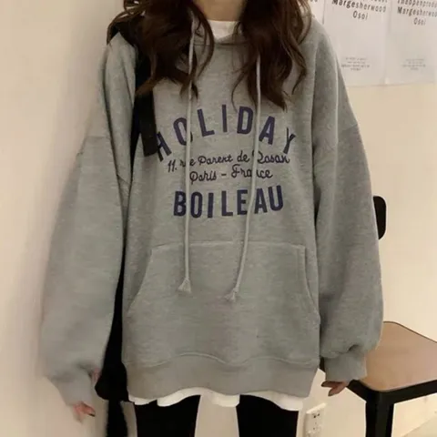 로고 여성 후드 여름긴팔티 오버핏 여자긴팔티 (WFK73P3)