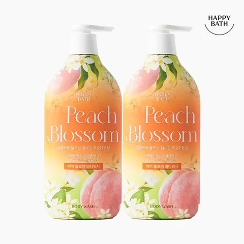 [해피바스] 핑크 피치 블로썸 바디워시 900g 2입