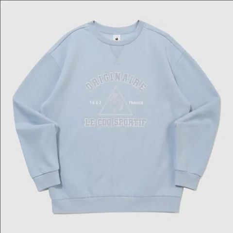 르꼬끄 QR423LFSO4 유니 헤리티지 기모 루즈핏 맨투맨 / GREEN BLUE