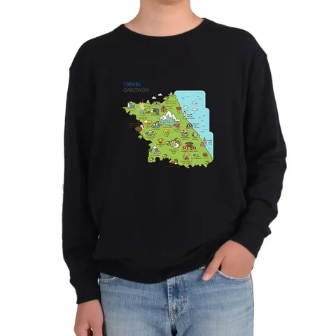 기모맨투맨 GANGWON TOUR MAP 강원도여행 설악산그림 다양한 색상 사이즈 (WFKB2CR)