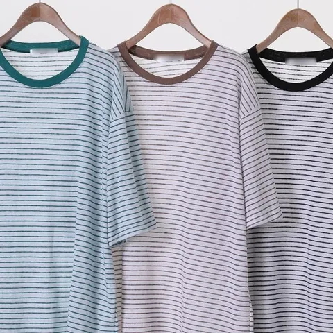 여성의류 린넨 빅사이즈미시옷 단가라 루즈 30 (WFJZC6R)