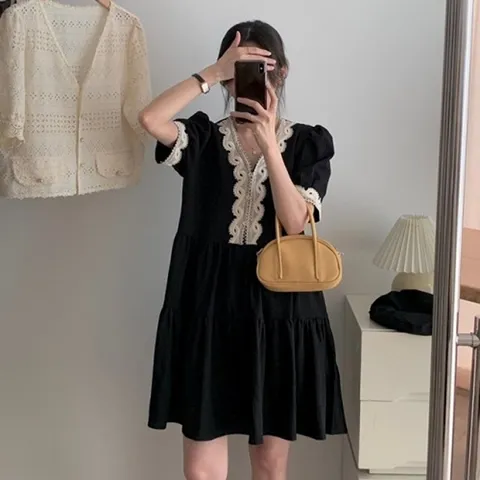 레이스 캉캉 미니 원피스