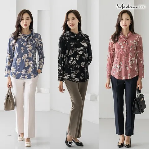 [가격인하] 24FW 마담4060 스카프 블라우스 3종