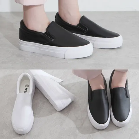 [애슬릿] 발 편한 통굽 여성 키높이 슬립온 스니커즈