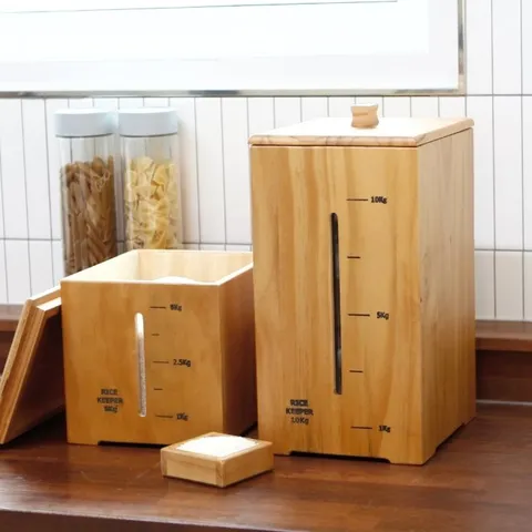 심플 원목 투명창 쌀통 보관함 5kg