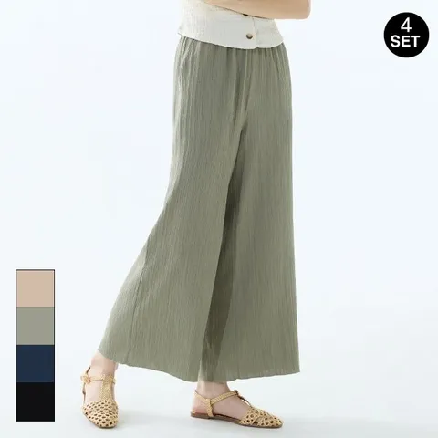 [바이유] 여성 크링클 썸머 팬츠 4종세트_NCWW