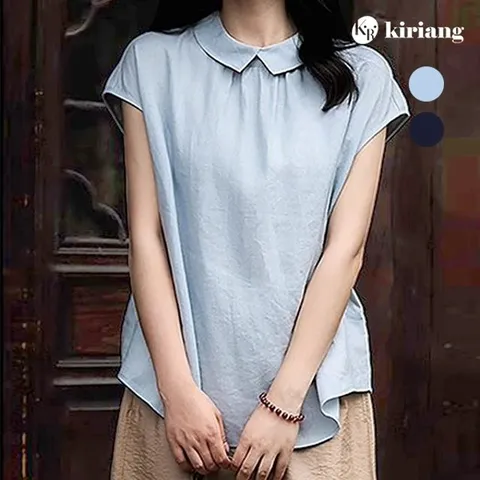 [키리앙] 피오니 카라넥 썸머 셔링 블라우스