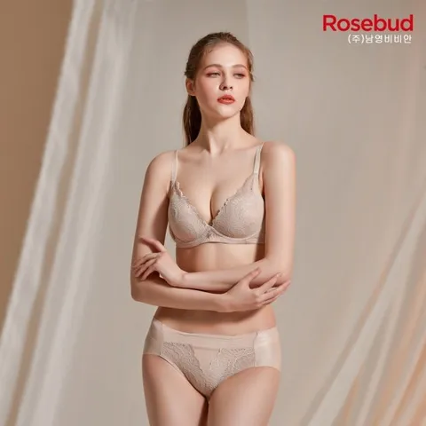 [홈쇼핑상품]남영비비안 로즈버드 더오리진 스킨패키지 브라팬티 베이지 2종