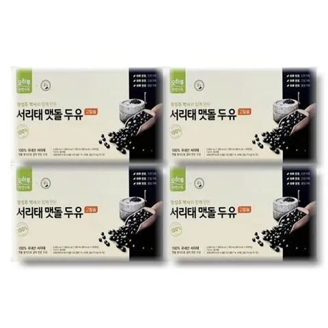 오하루 서리태 맷돌 두유 콩물 검은콩 180ml  20팩 4개