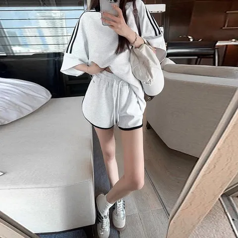 [무드무드] 삼디스 티셔츠 반바지 set