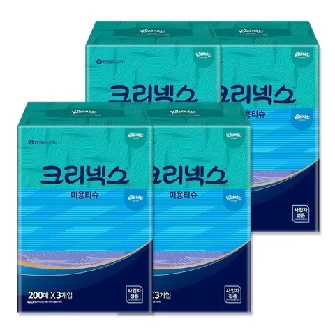 미용용 티슈 12팩 크리넥스 200매 개인 위생용 (WFJKSES)