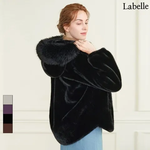 [라벨르] 퍼 폭스 트리밍 후드 자켓_LB001JK