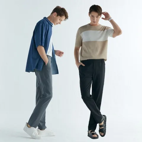 [바이유] 남성 테이퍼드 쿨팬츠 2종세트_PWTM