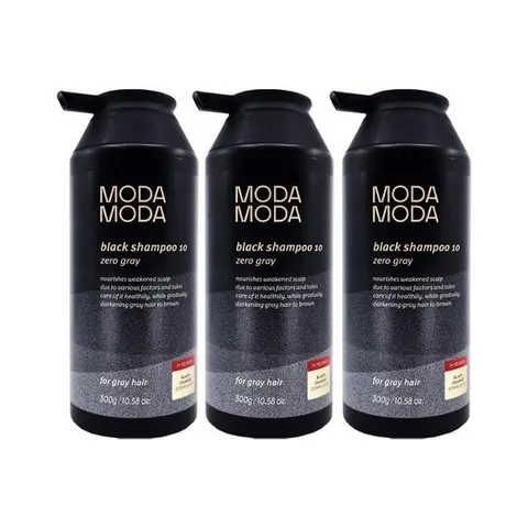모다모다 제로 그레이 블랙 샴푸 10 300g 3개 새치 염색