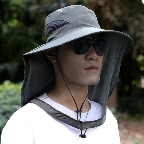 고품질 방충 벙거지 낚시 벌초 자외선차단 망사 모자 M13095 (WFHQ8W0)