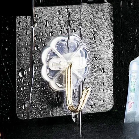 투명 고정 훅 벽걸이 마법 효율적인 공간 활용 (WFK3DZO)