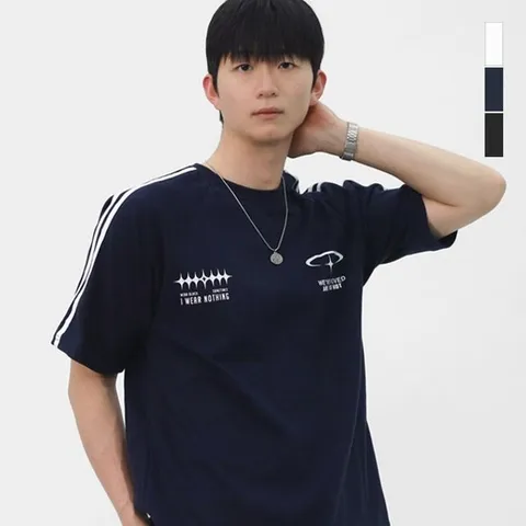 스콰즈 남자 여름 그래픽 오버핏 반팔티셔츠 SSLG004