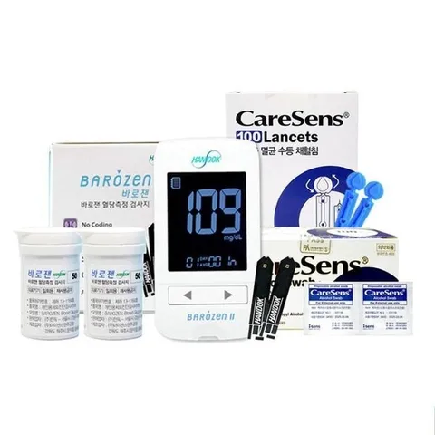 바로잰 혈당 측정기+혈당지100매+솜100매+침110개 D