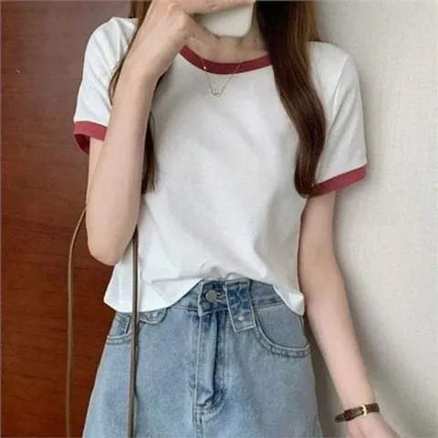 [라일리여성의류] Rly 포인트 크롭 티 3컬러 캐주얼 여성 크롭 티 반